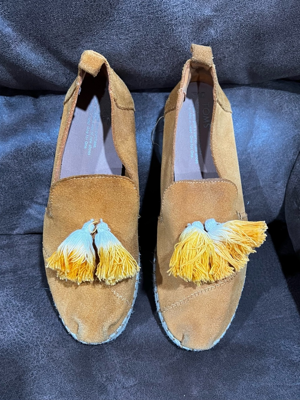 Toms Suede Tassel Flats